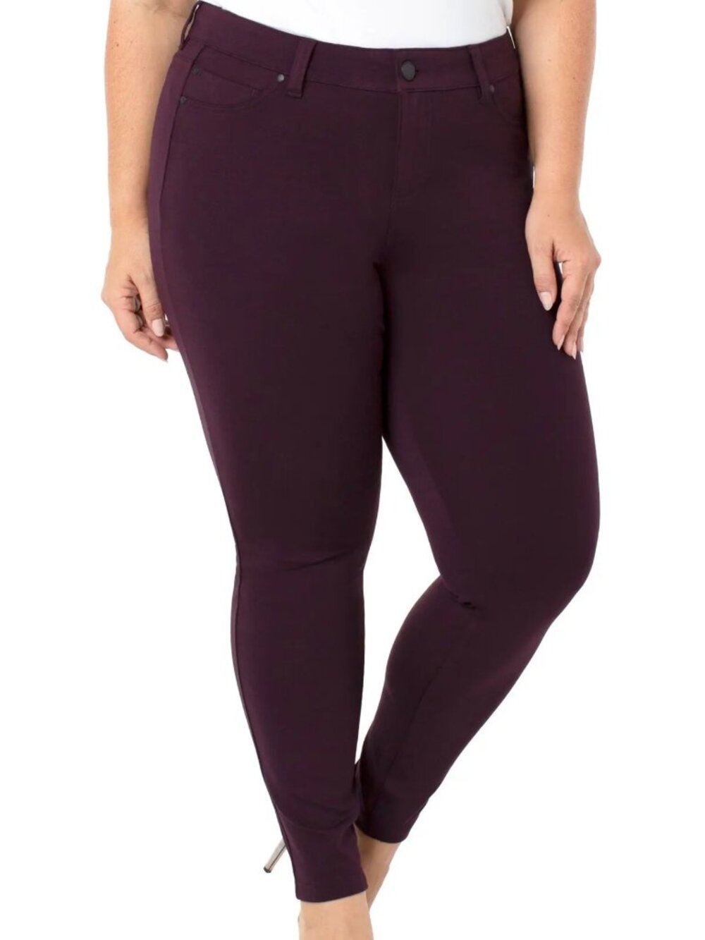 LIVERPOOL Women's EUC Madonna Leggings/Ankle Pants in "Aubergine" | Size 18W